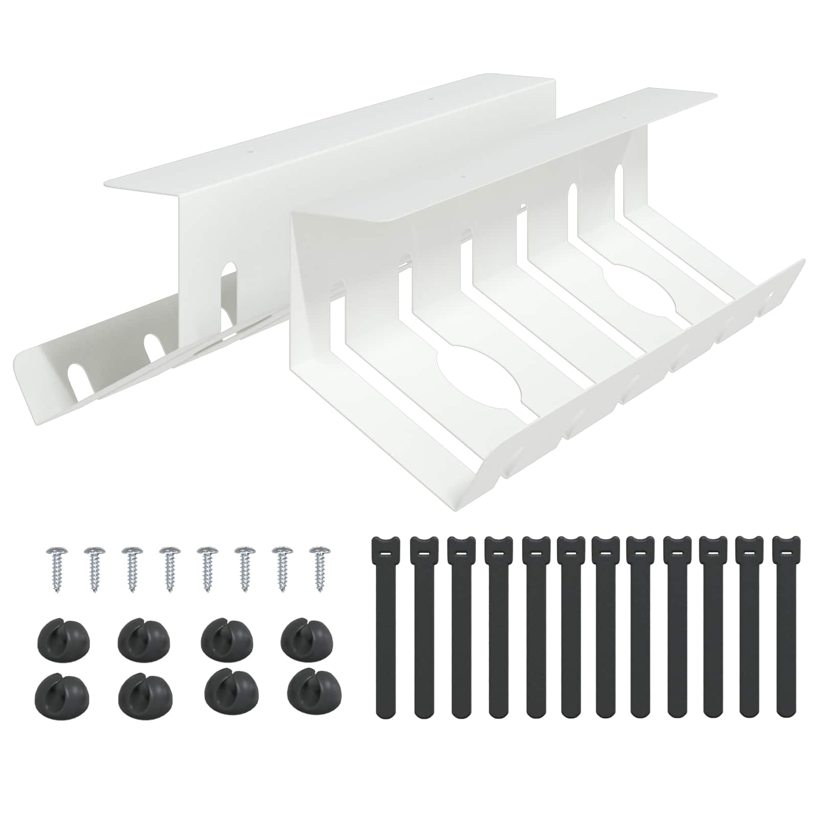 Unter dem Schreibtisch Kabelmanagement Tray 2 Stk. Weiß
