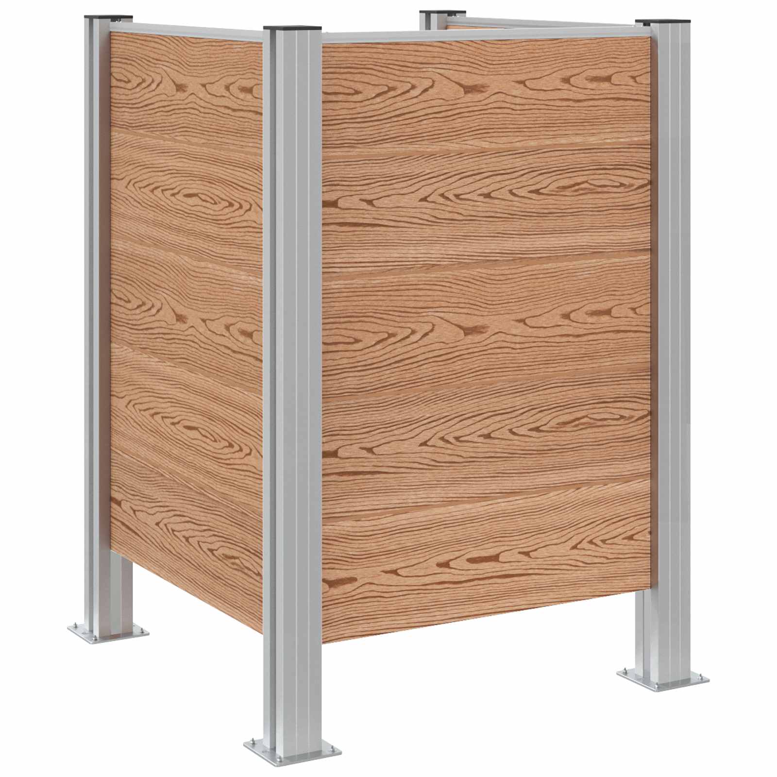 Mülltonnenzaun Braun 85 x 85 x 115 cm Aluminium and WPC