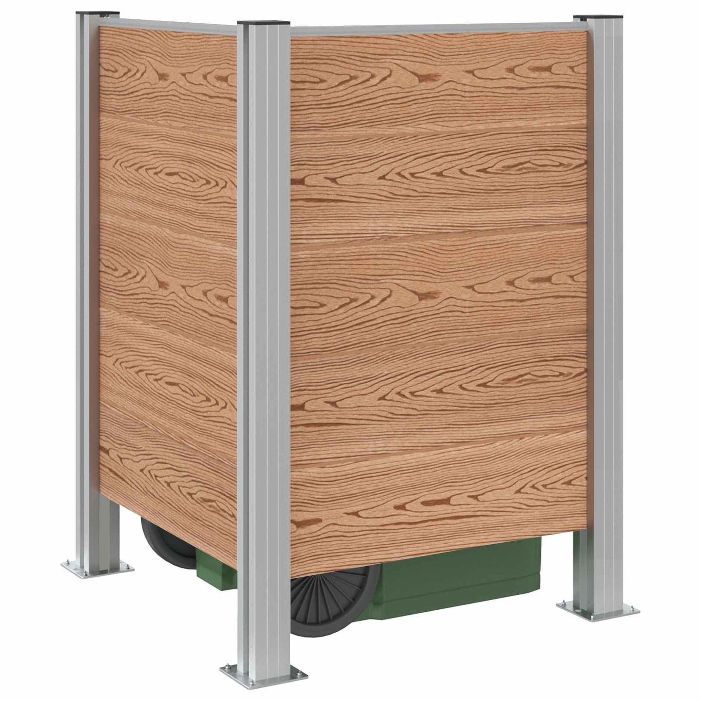 Mülltonnenzaun Braun 85 x 85 x 115 cm Aluminium and WPC