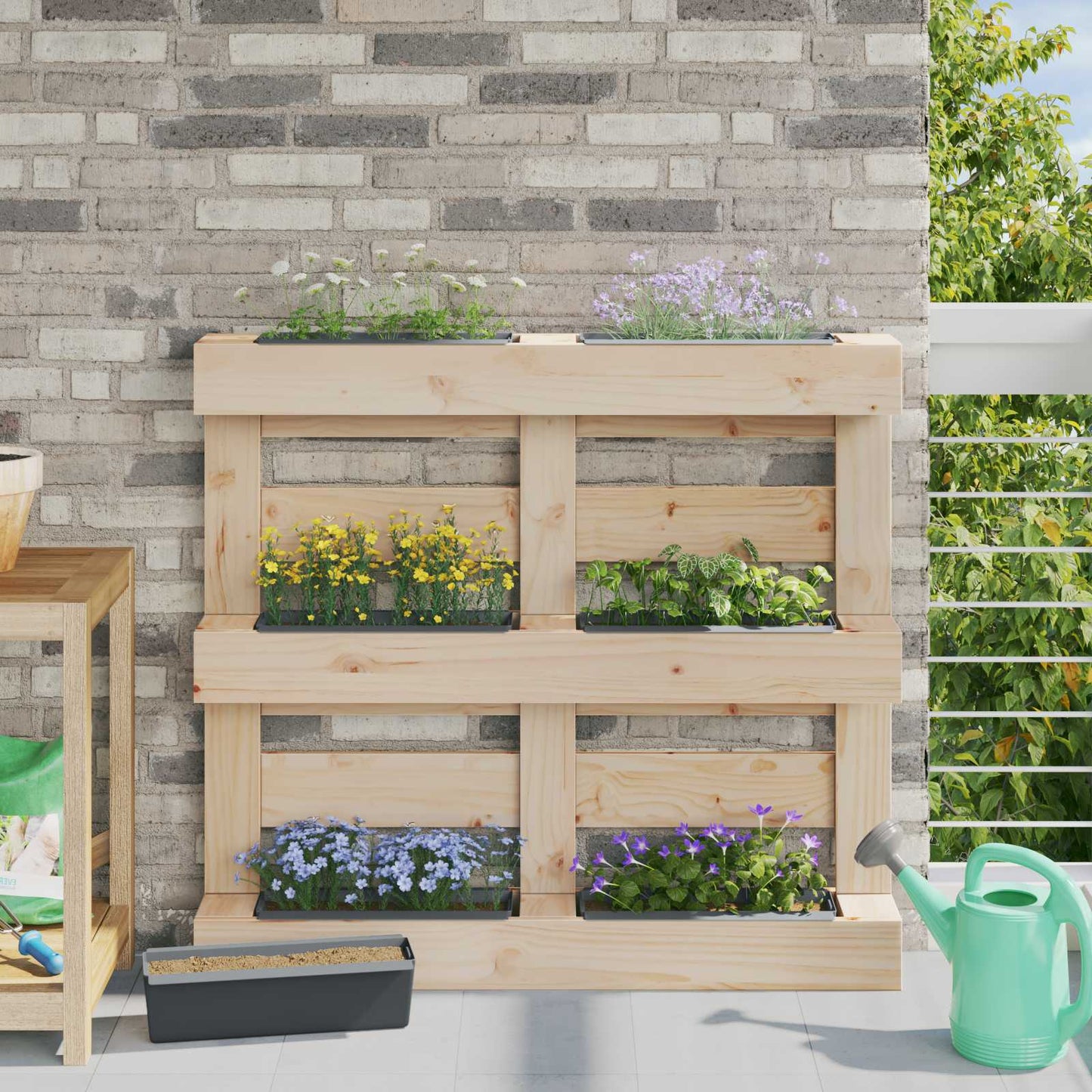 Blumenboxen für Euro-Paletten 24 stk. Grau 36 x 13,5 x 9,5 cm