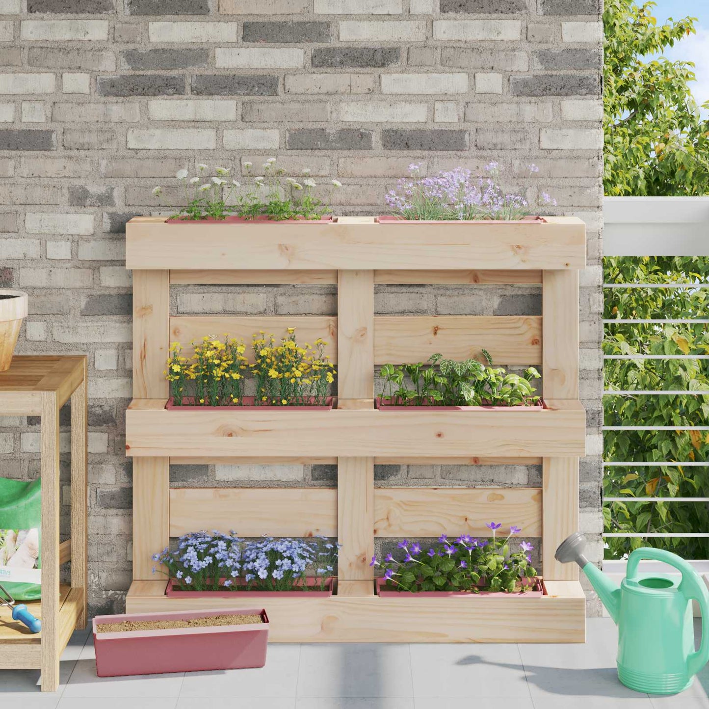 Blumenboxen für Euro-Paletten 24 stk. Braun 36 x 13,5 x 9,5 cm