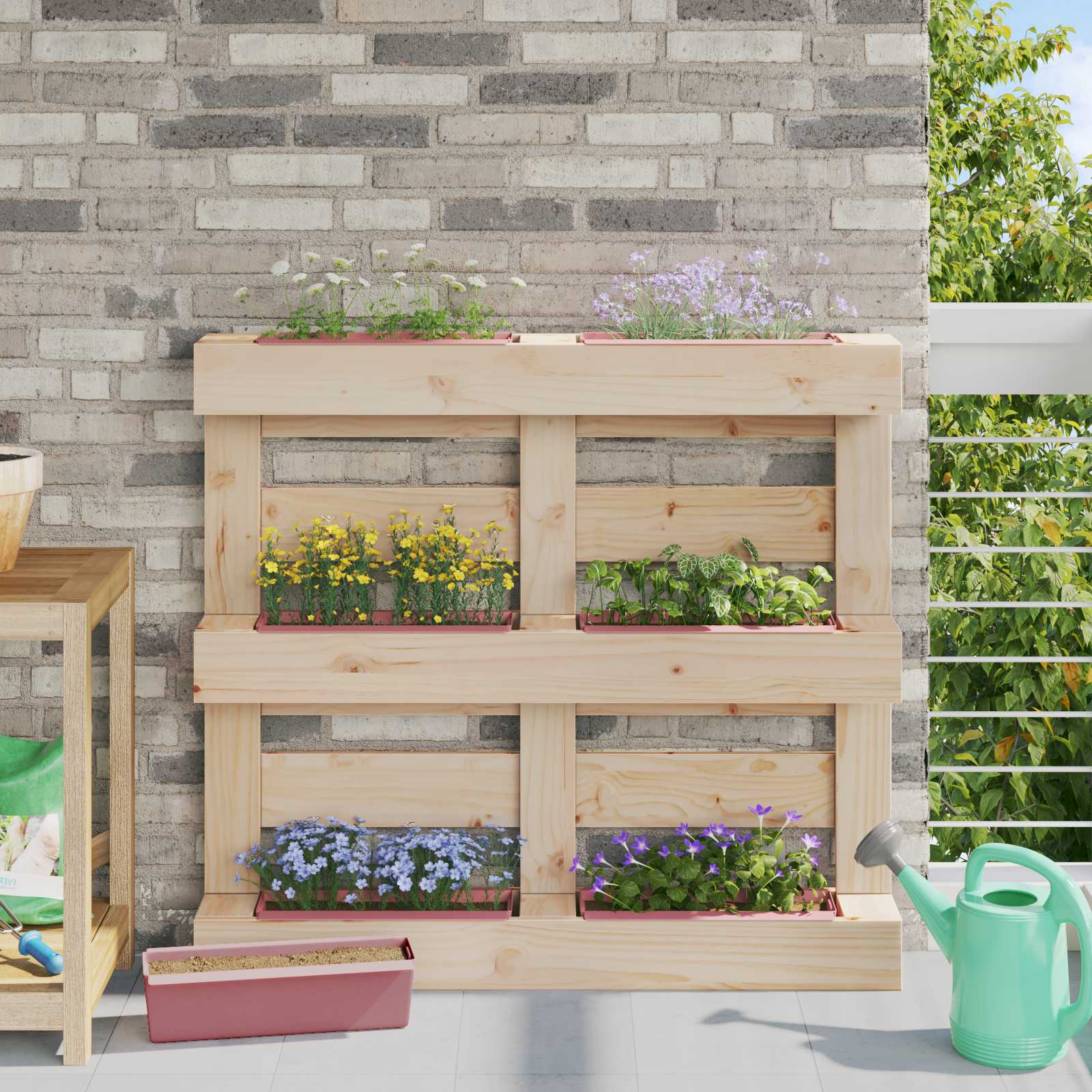 Blumenboxen für Euro-Paletten 24 stk. Braun 36 x 13,5 x 9,5 cm