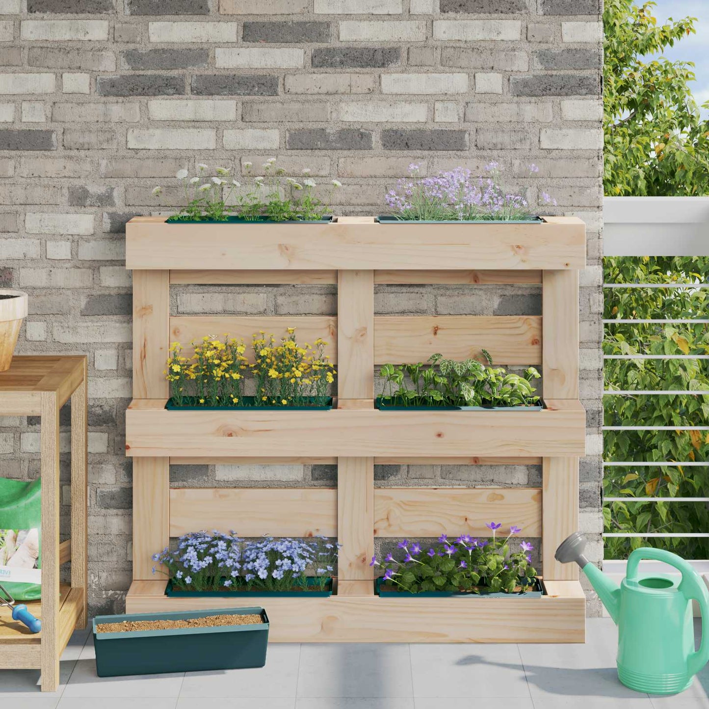 Blumenboxen für Euro-Paletten 24 stk. Grün 36 x 13,5 x 9,5 cm