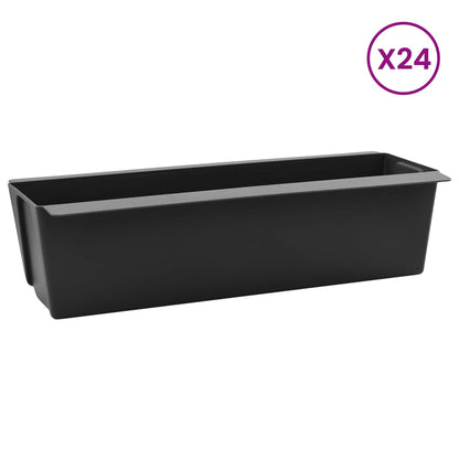 Blumenboxen für Euro-Paletten 24 stk. Schwarz Polypropylen