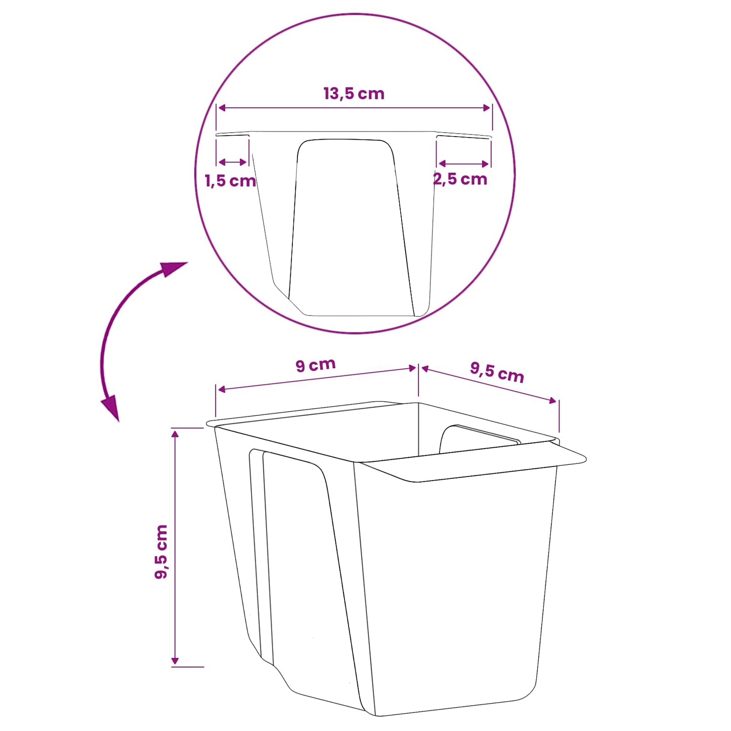 Blumenboxen für Euro-Paletten 12 stk. Grau 13,5 x 9 x 9,5 cm