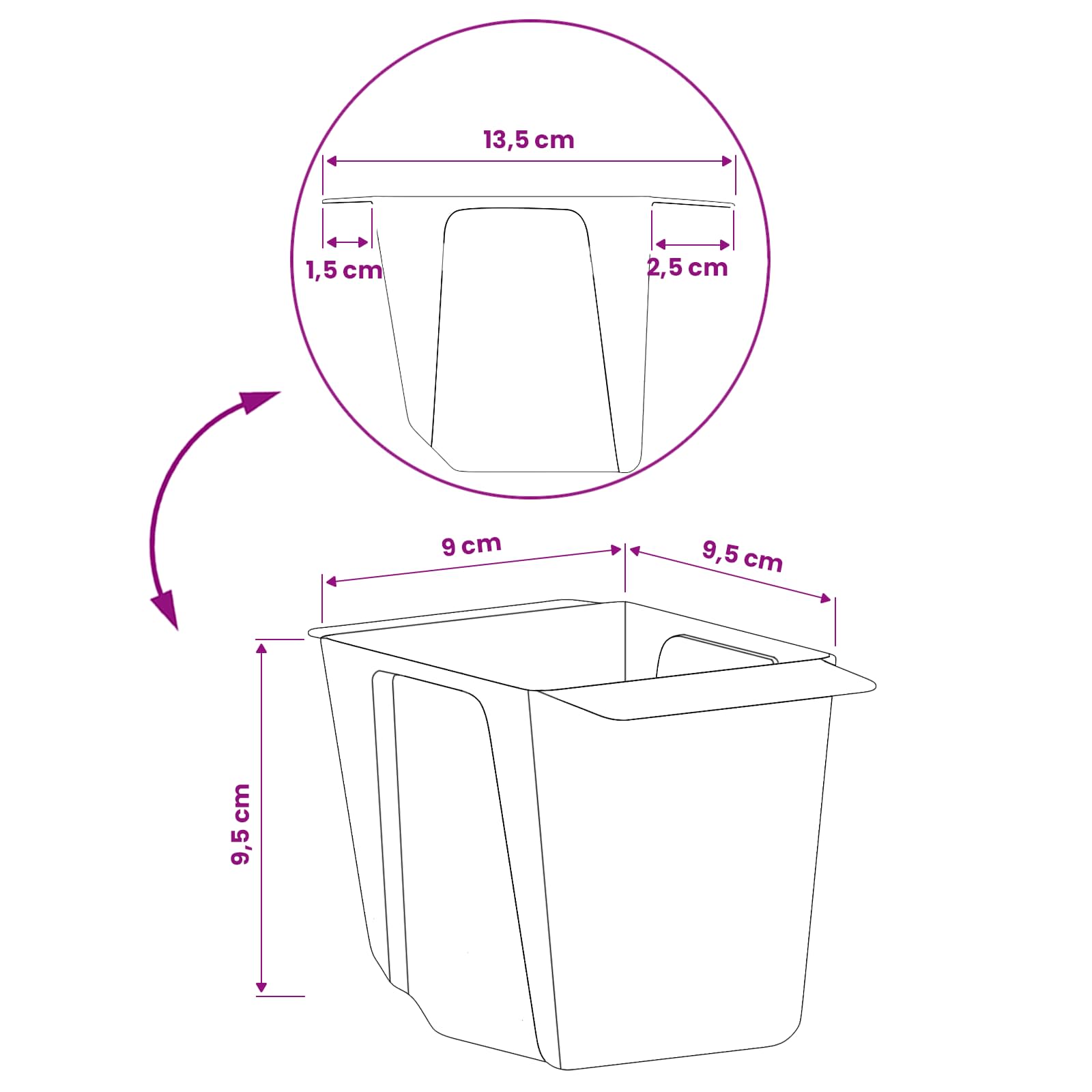 Blumenboxen für Euro-Paletten 12 stk. Grau 13,5 x 9 x 9,5 cm