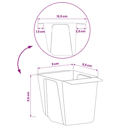 Blumenboxen für Euro-Paletten 12 stk. Grau 13,5 x 9 x 9,5 cm