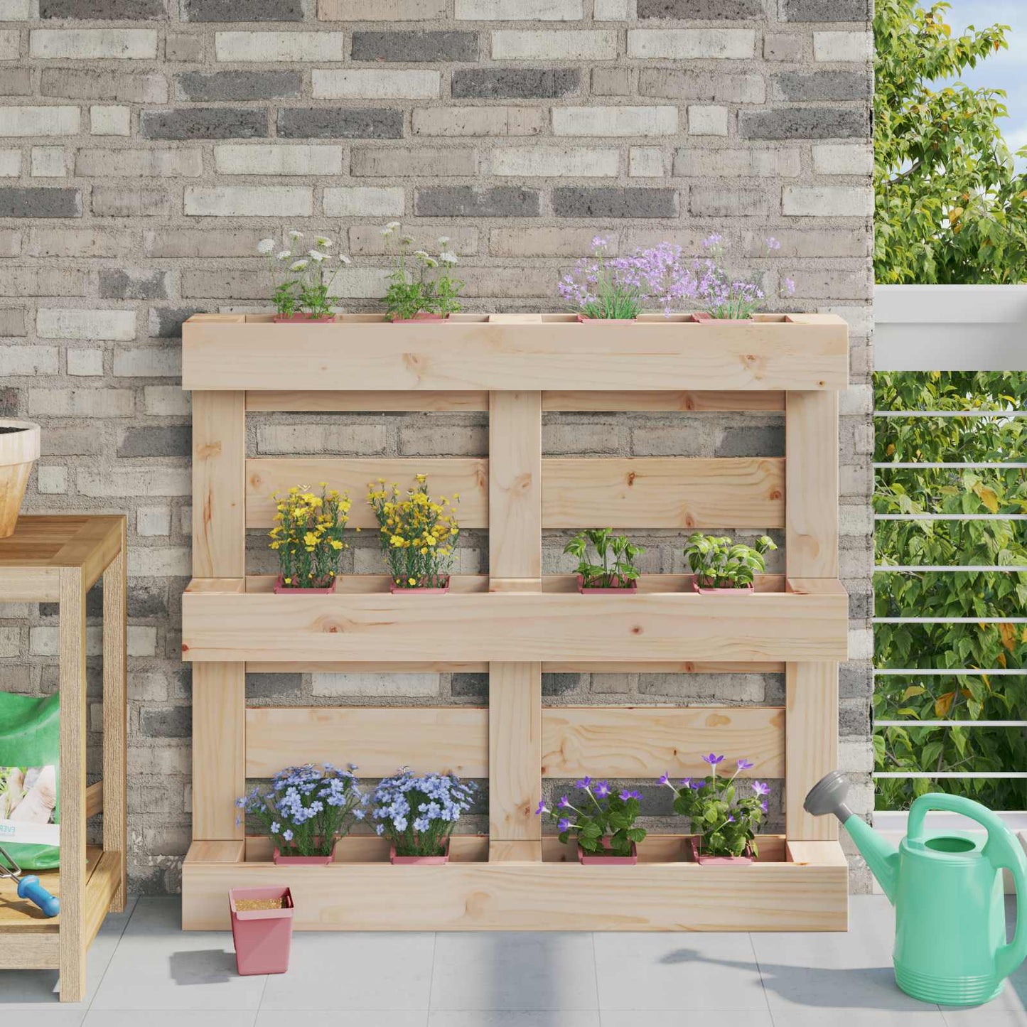Blumenboxen für Euro-Paletten 12 stk. Braun 14 x 9 x 9,5 cm
