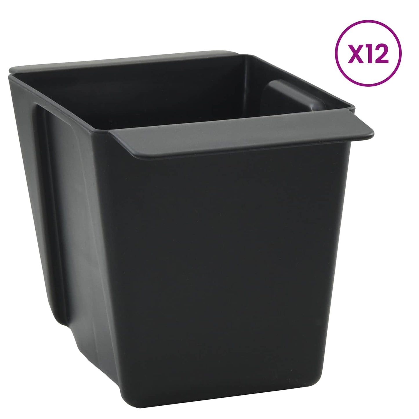 Blumenboxen für Euro-Paletten 12 stk. Schwarz 14 x 9 x 9,5 cm