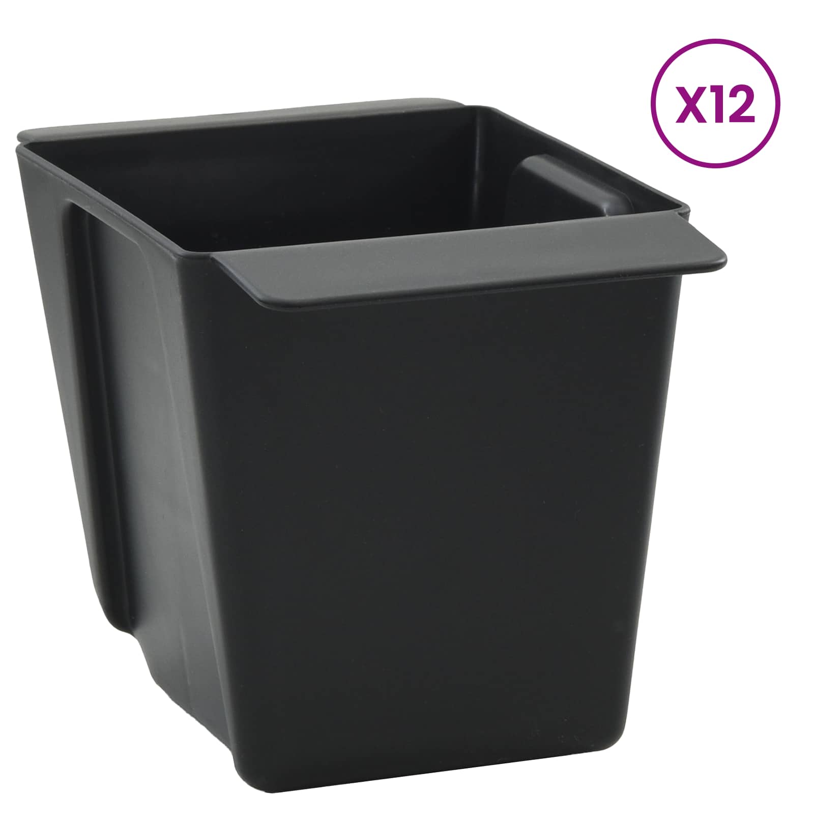 Blumenboxen für Euro-Paletten 12 stk. Schwarz 14 x 9 x 9,5 cm