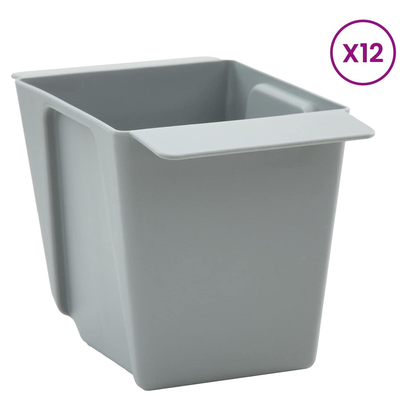 Blumenboxen für Euro-Paletten 12 stk. Hellgrau 14 x 9 x 9,5 cm