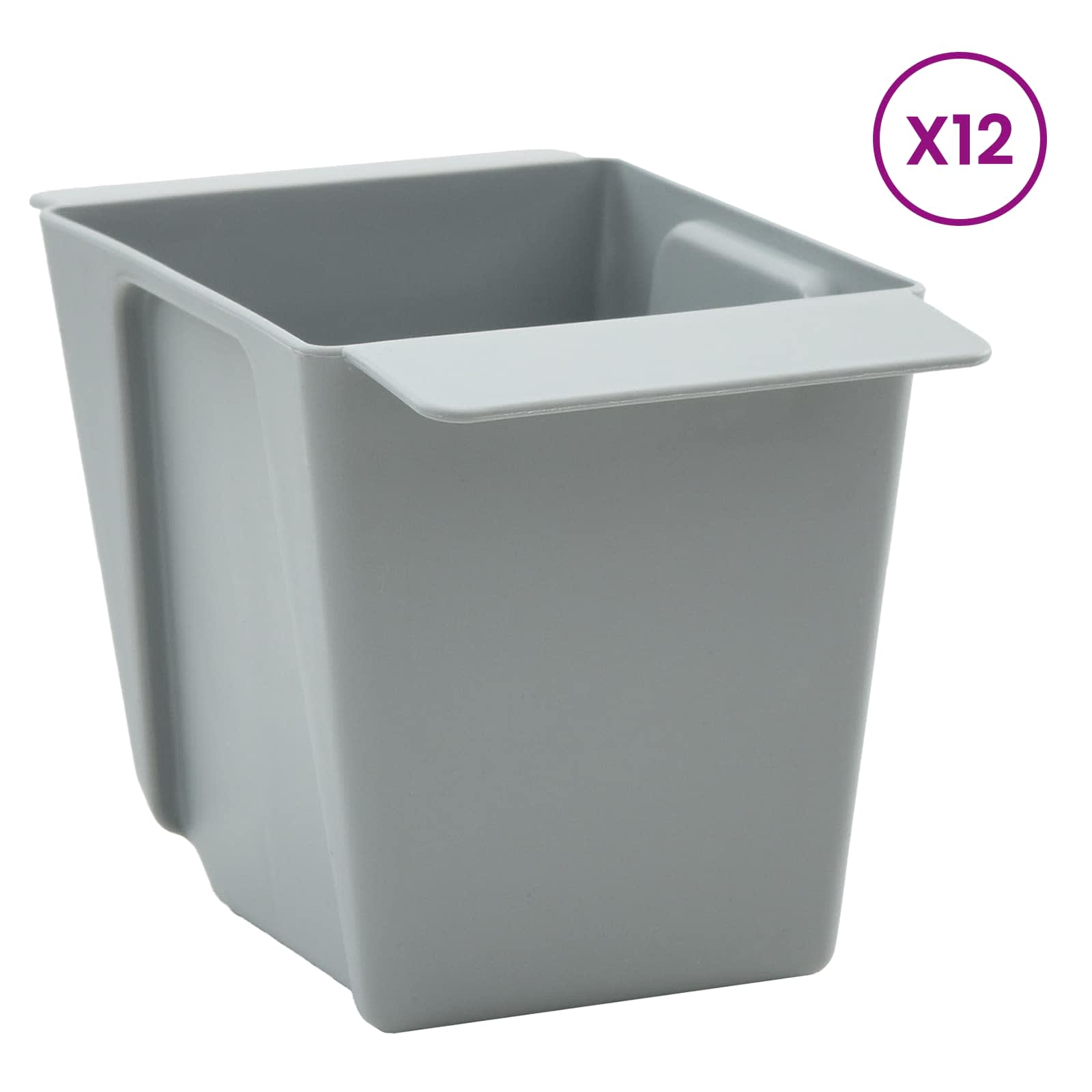 Blumenboxen für Euro-Paletten 12 stk. Hellgrau 14 x 9 x 9,5 cm