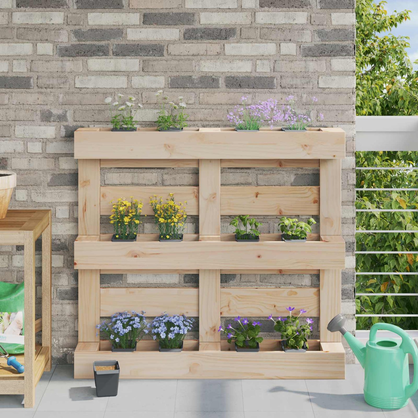 Blumenboxen für Euro-Paletten 24 stk. Grau 13,5 x 9 x 9,5 cm