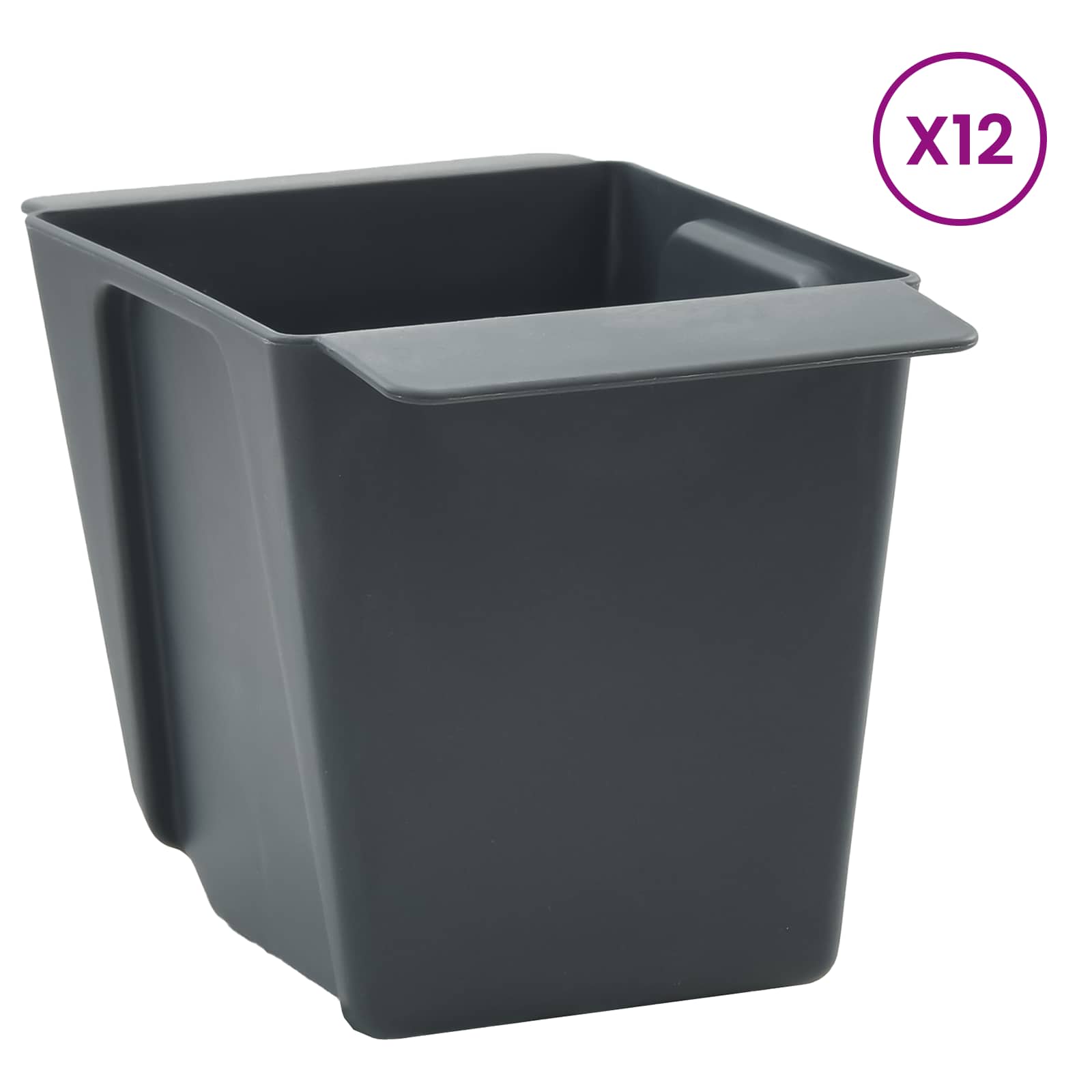 Blumenboxen für Euro-Paletten 24 stk. Grau 13,5 x 9 x 9,5 cm
