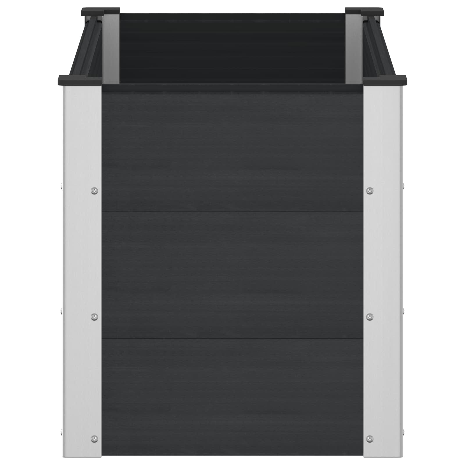 Hochbeet Schwarz 100 x 50 x 54 cm WPC und Aluminium