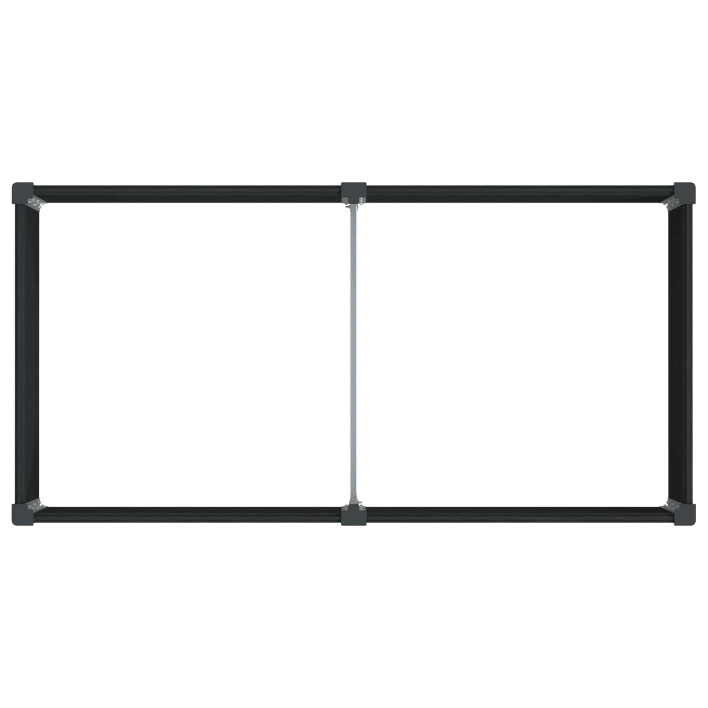Hochbeet Schwarz 100 x 50 x 54 cm WPC und Aluminium