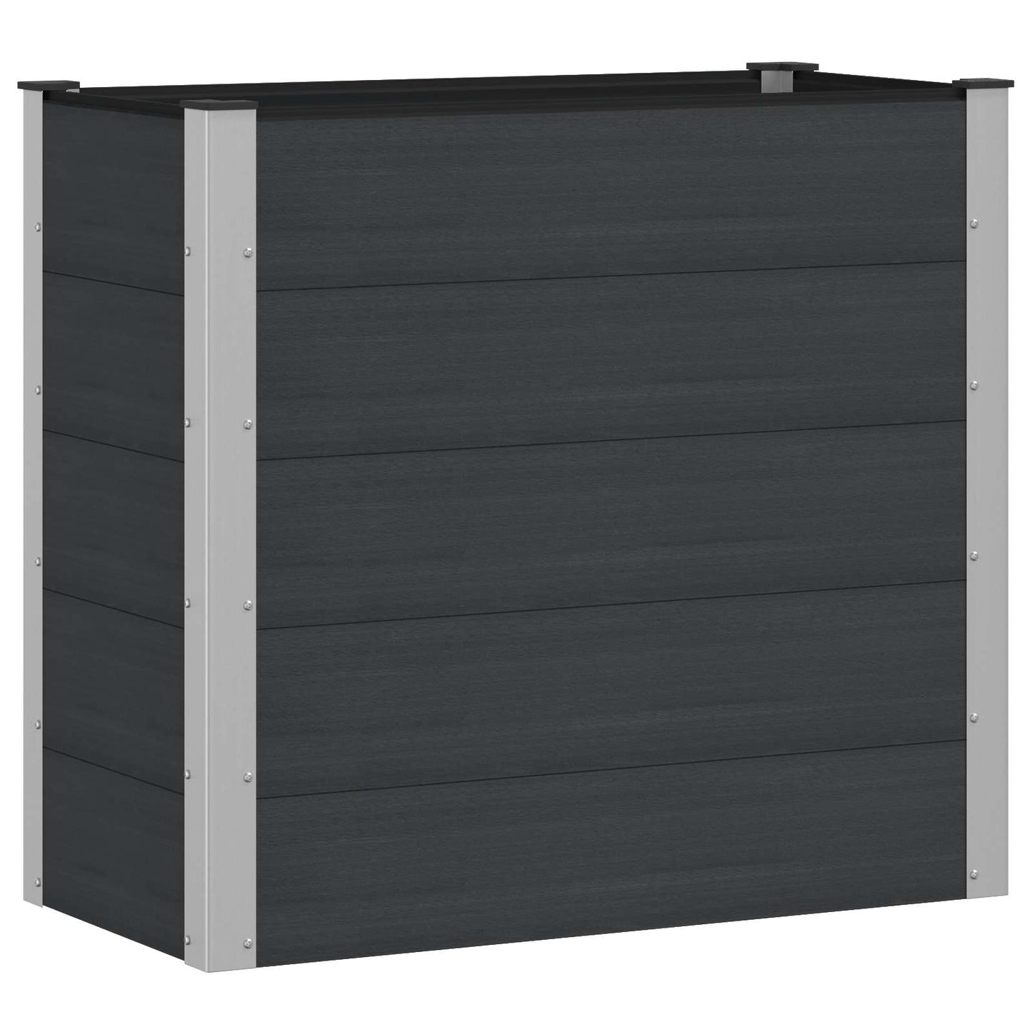 Hochbeet Schwarz 100 x 50 x 91 cm WPC und Aluminium