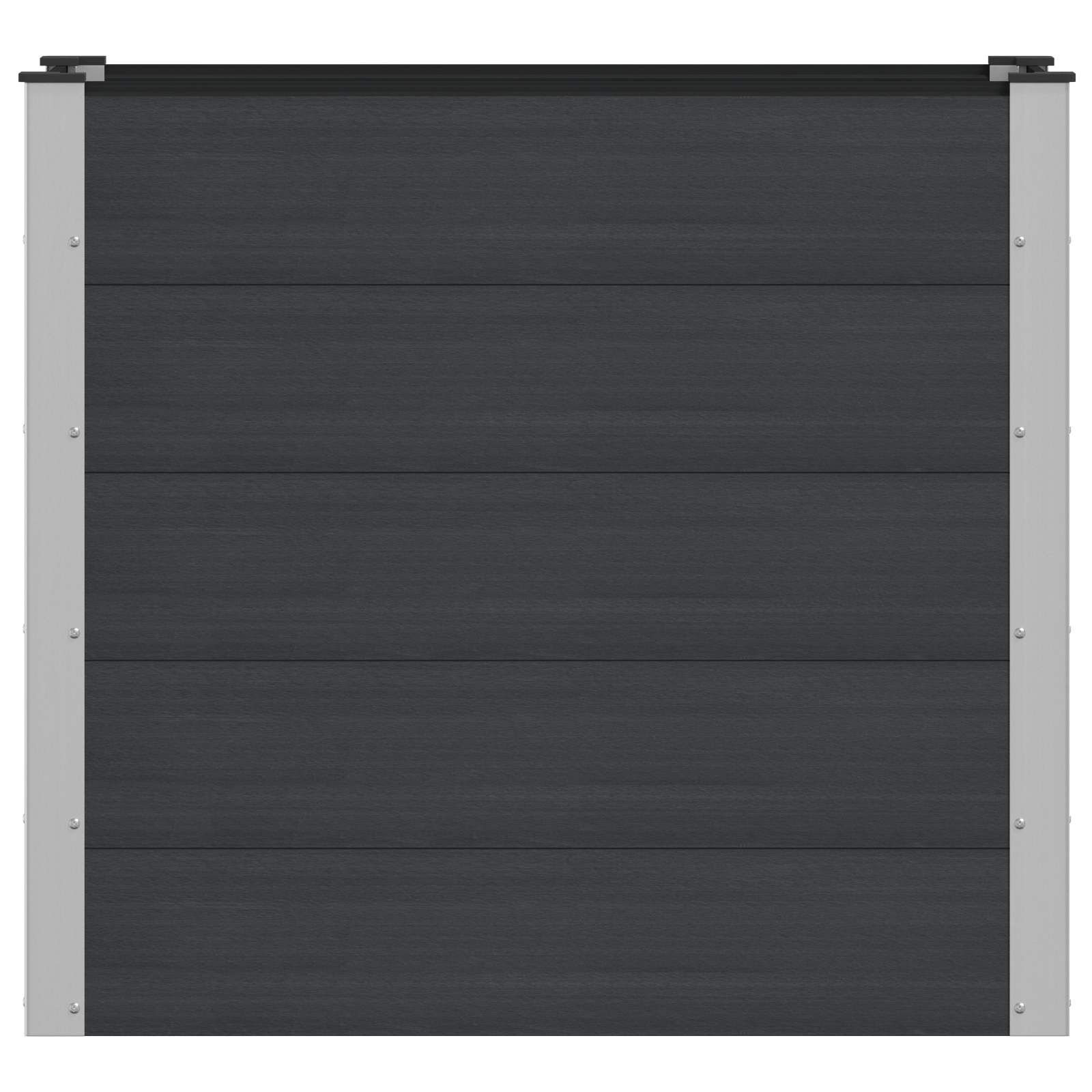 Hochbeet Schwarz 100 x 50 x 91 cm WPC und Aluminium