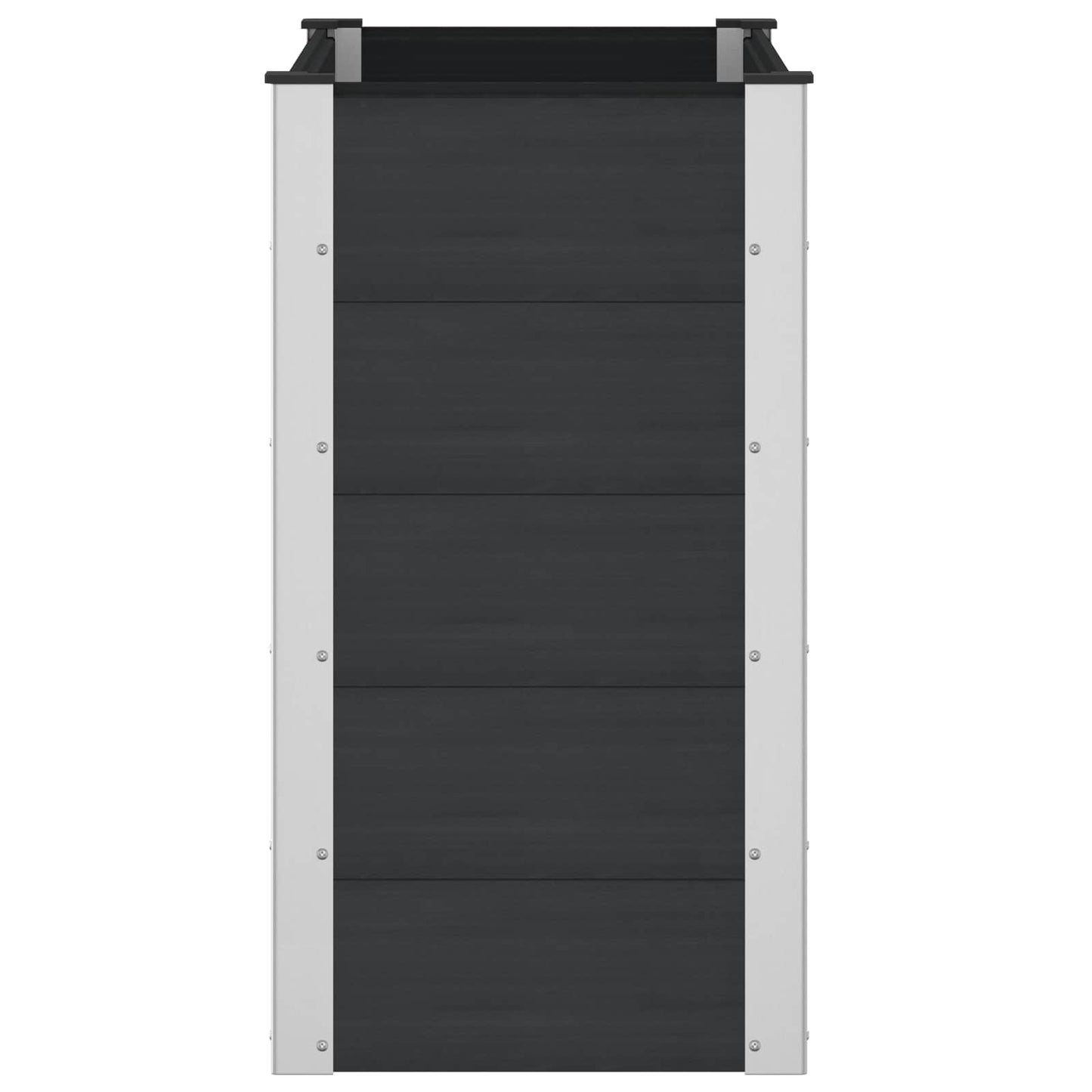 Hochbeet Schwarz 100 x 50 x 91 cm WPC und Aluminium