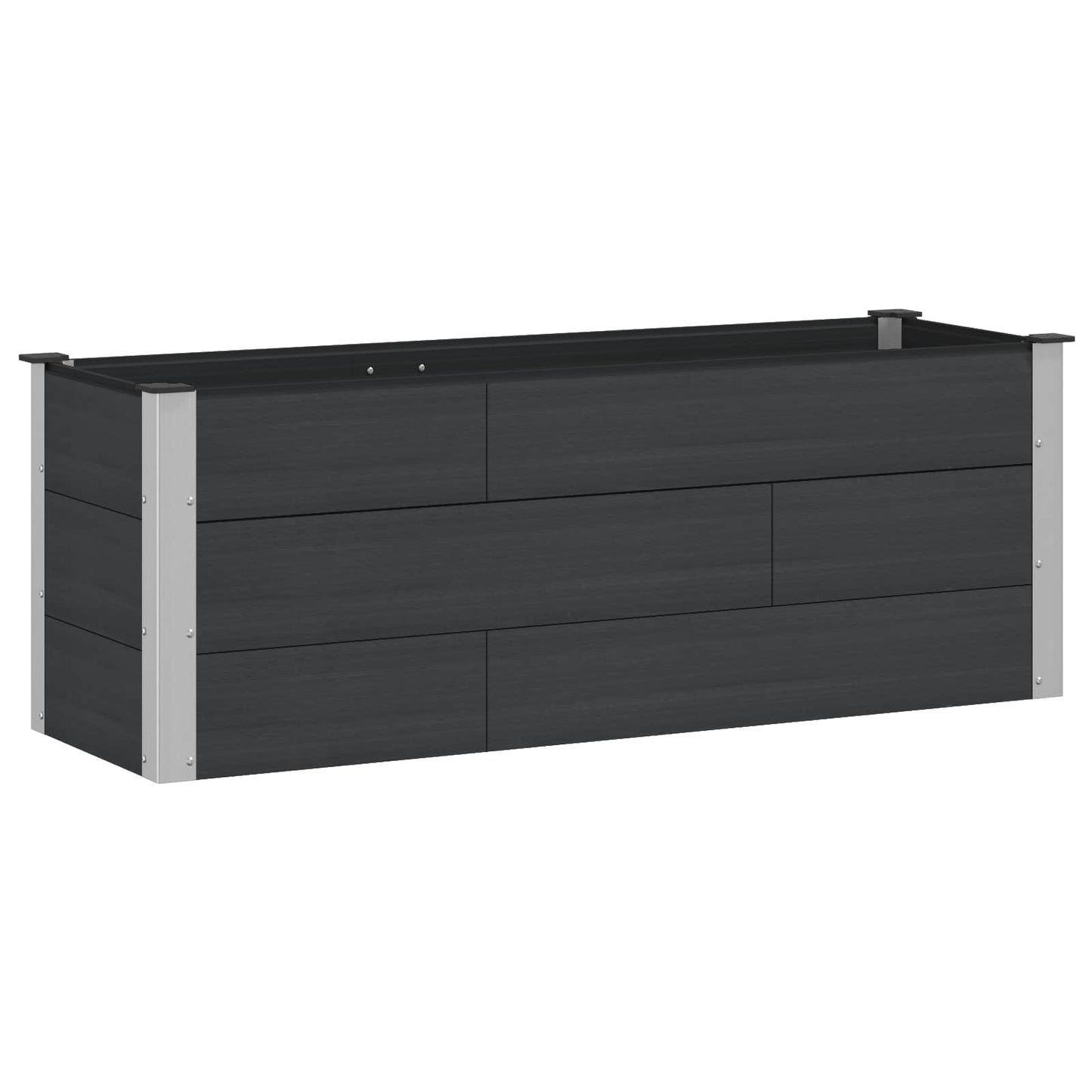 Hochbeet Schwarz 150 x 50 x 54 cm WPC und Aluminium