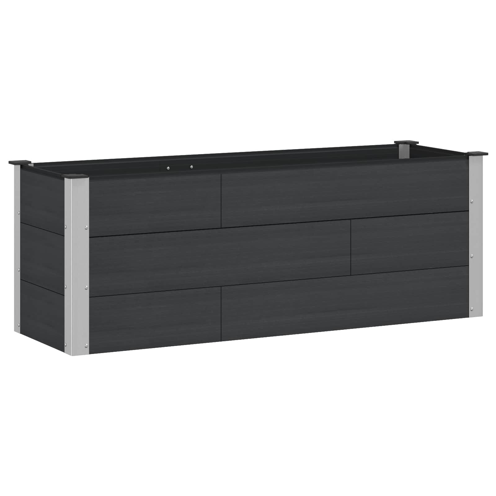 Hochbeet Schwarz 150 x 50 x 54 cm WPC und Aluminium