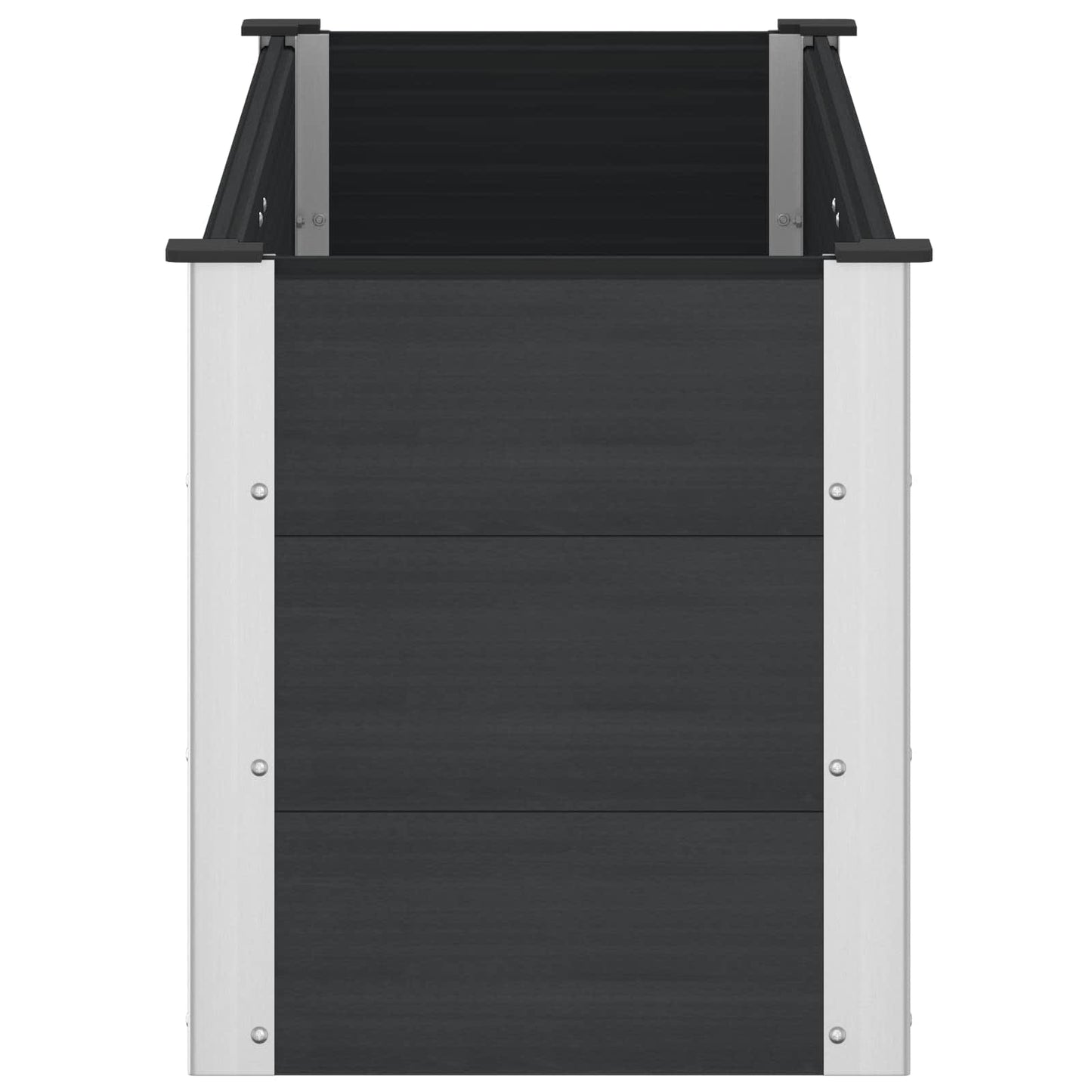 Hochbeet Schwarz 150 x 50 x 54 cm WPC und Aluminium