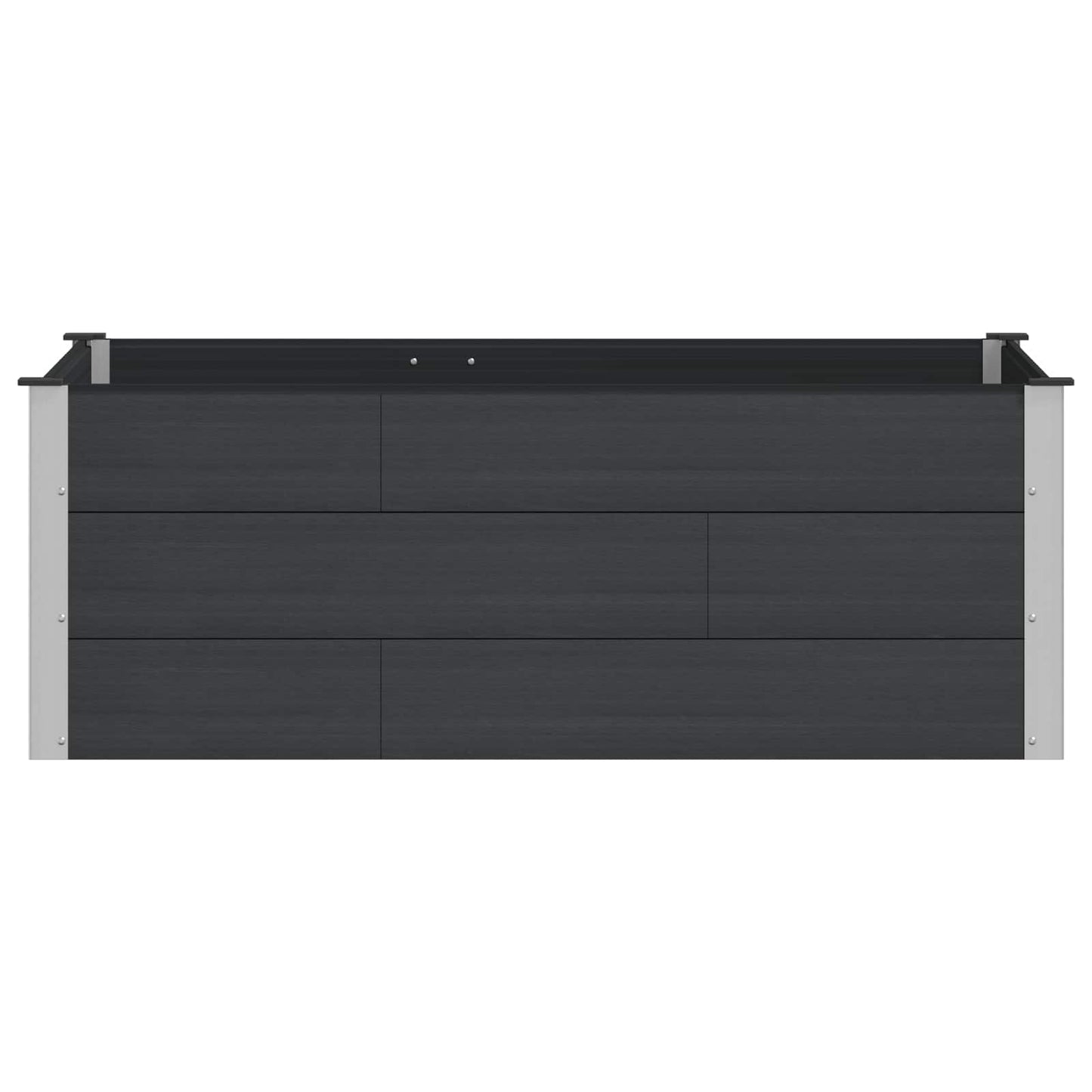 Hochbeet Schwarz 150 x 100 x 54 cm WPC und Aluminium