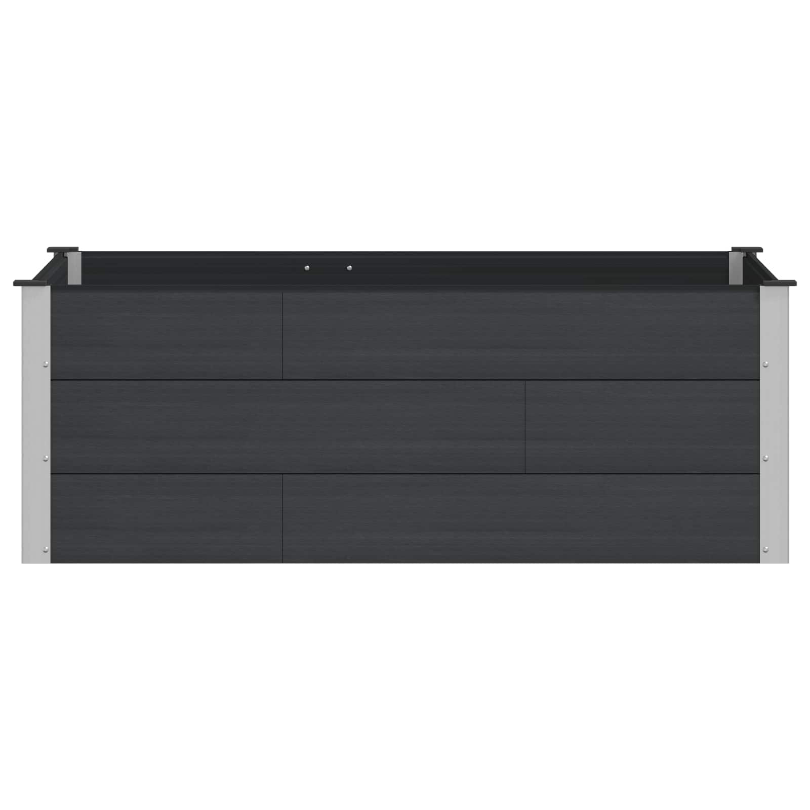 Hochbeet Schwarz 150 x 100 x 54 cm WPC und Aluminium