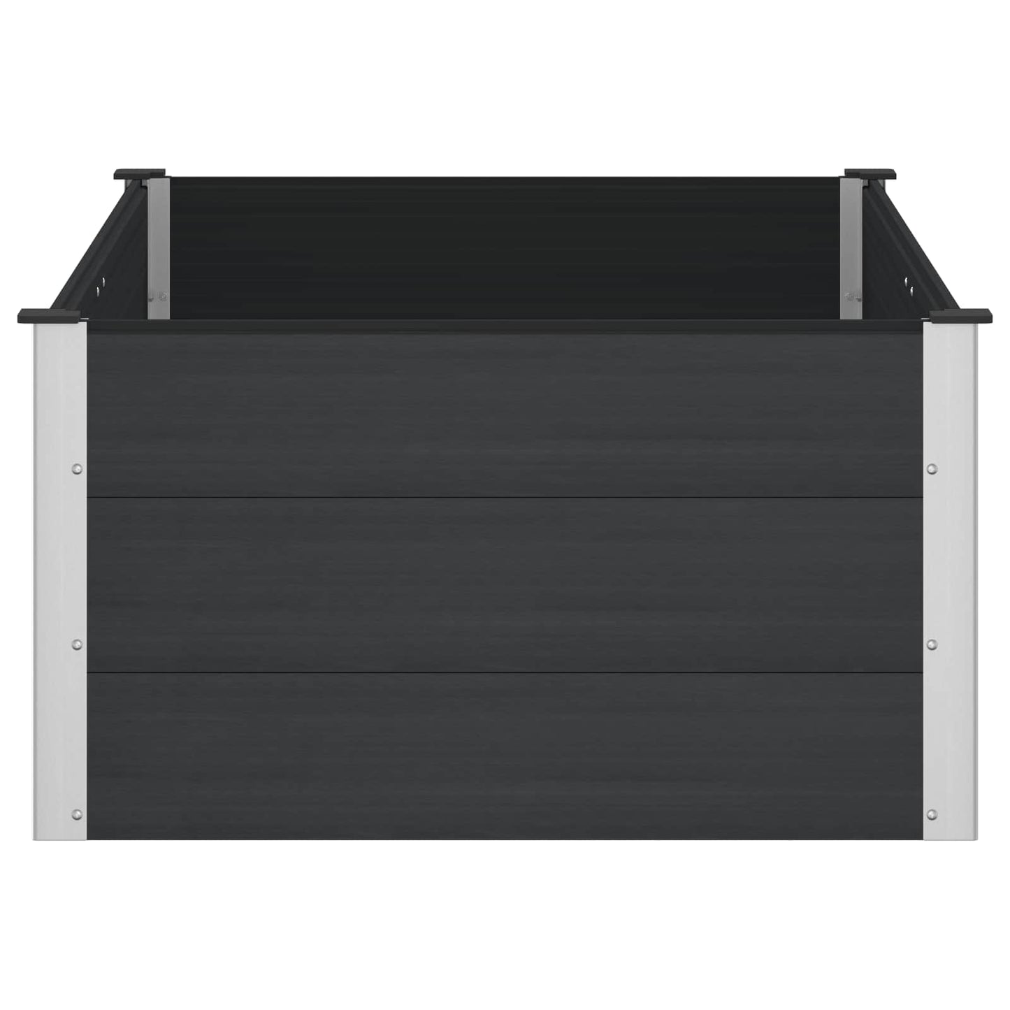 Hochbeet Schwarz 150 x 100 x 54 cm WPC und Aluminium