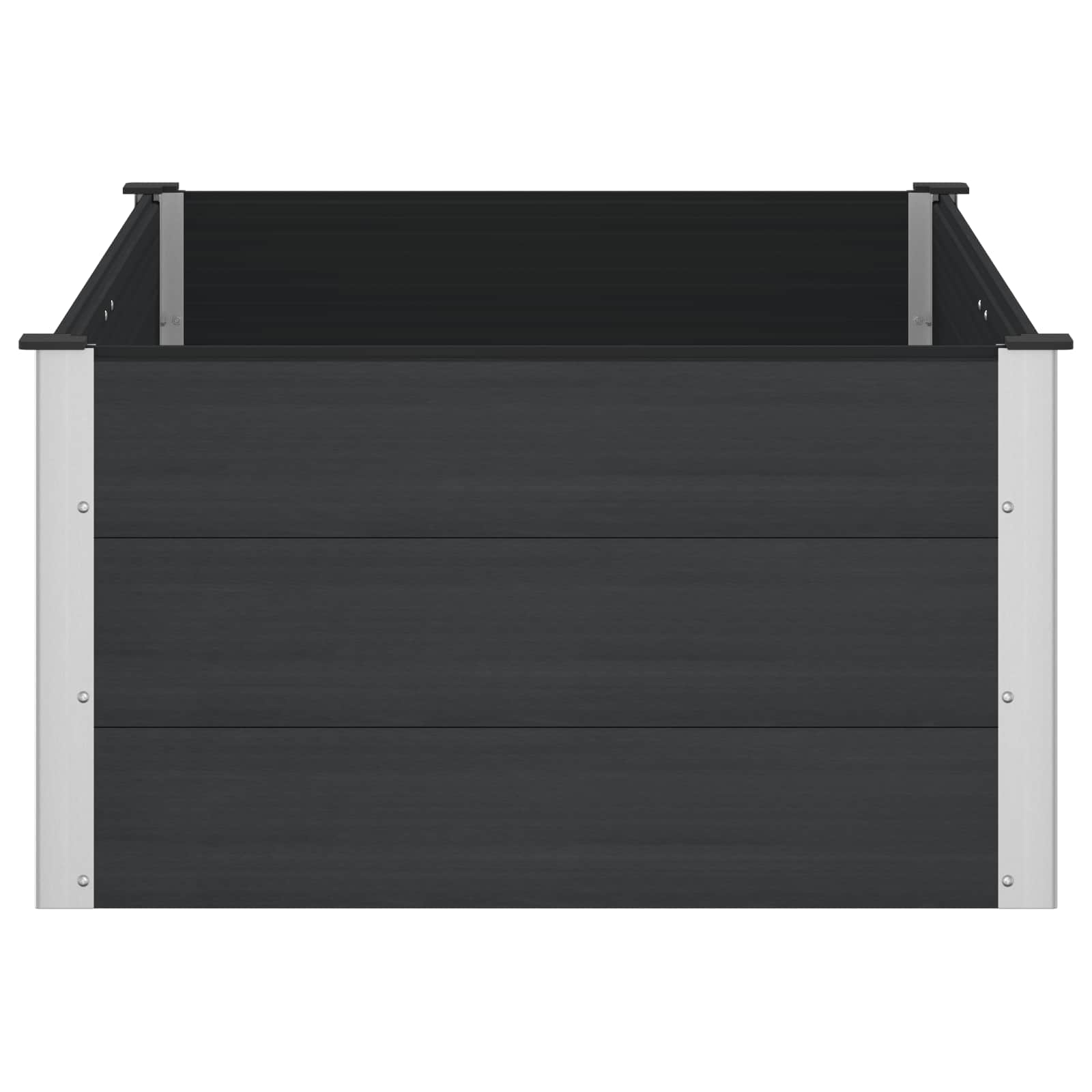 Hochbeet Schwarz 150 x 100 x 54 cm WPC und Aluminium