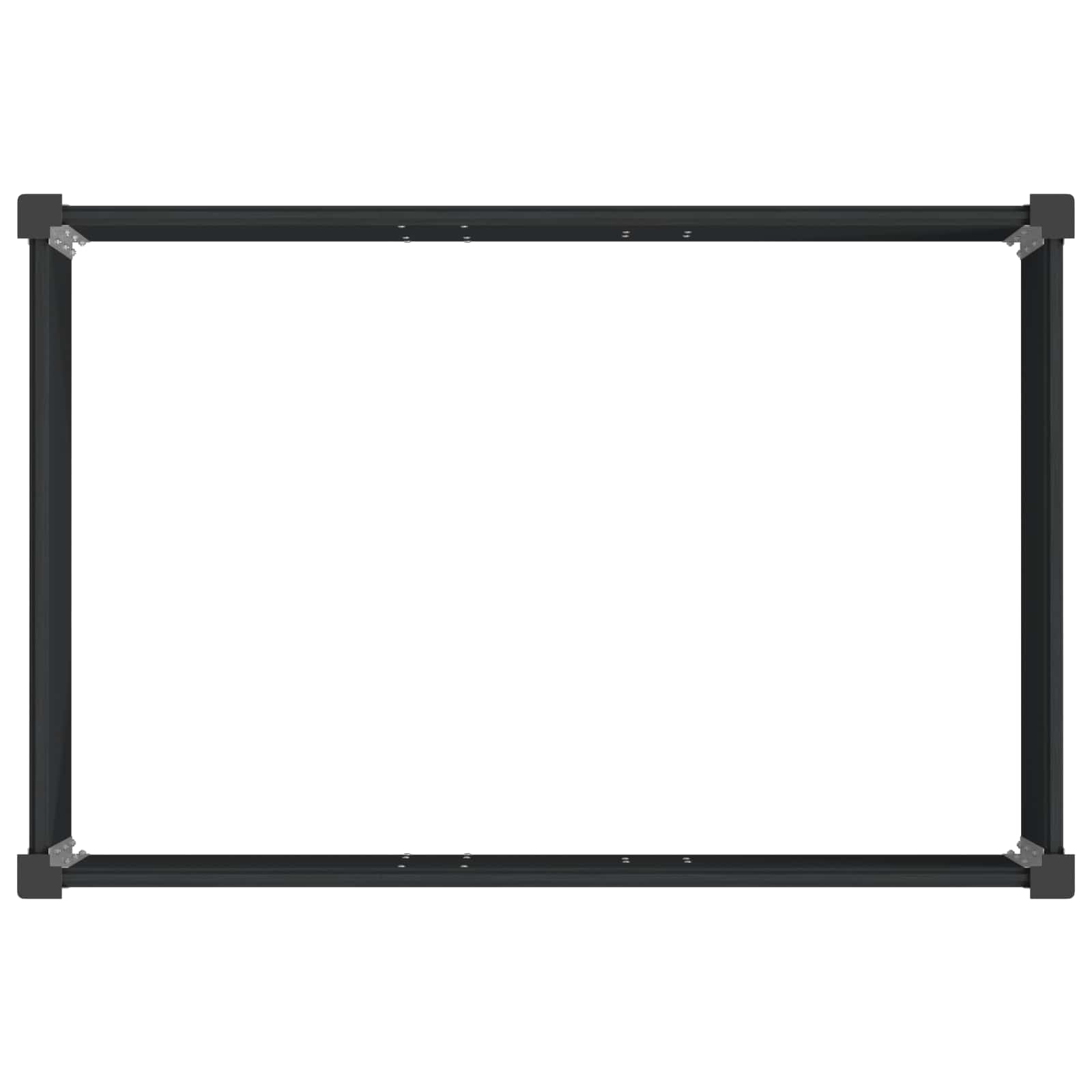 Hochbeet Schwarz 150 x 100 x 54 cm WPC und Aluminium