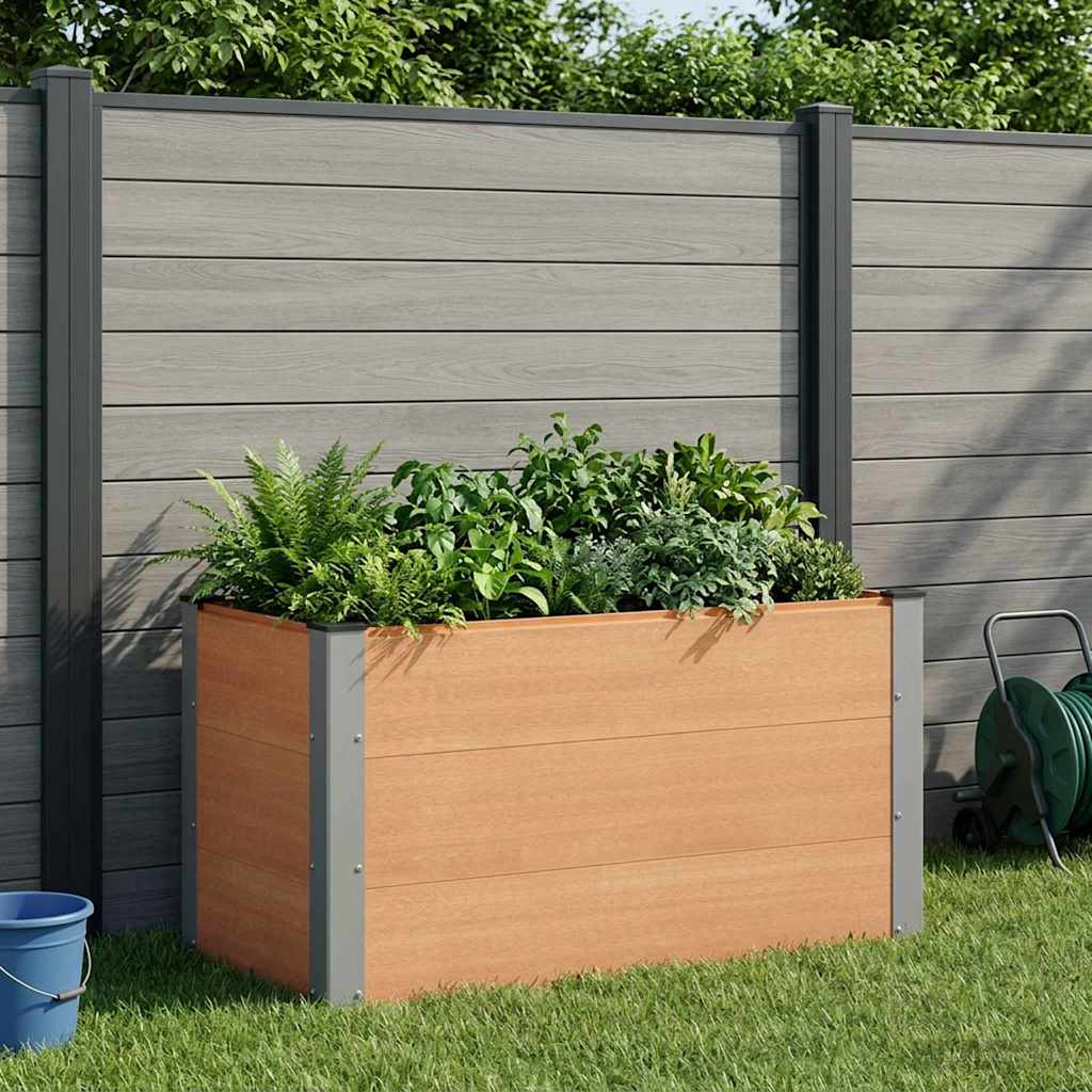 Hochbeet Braun 100 x 50 x 54 cm WPC und Aluminium