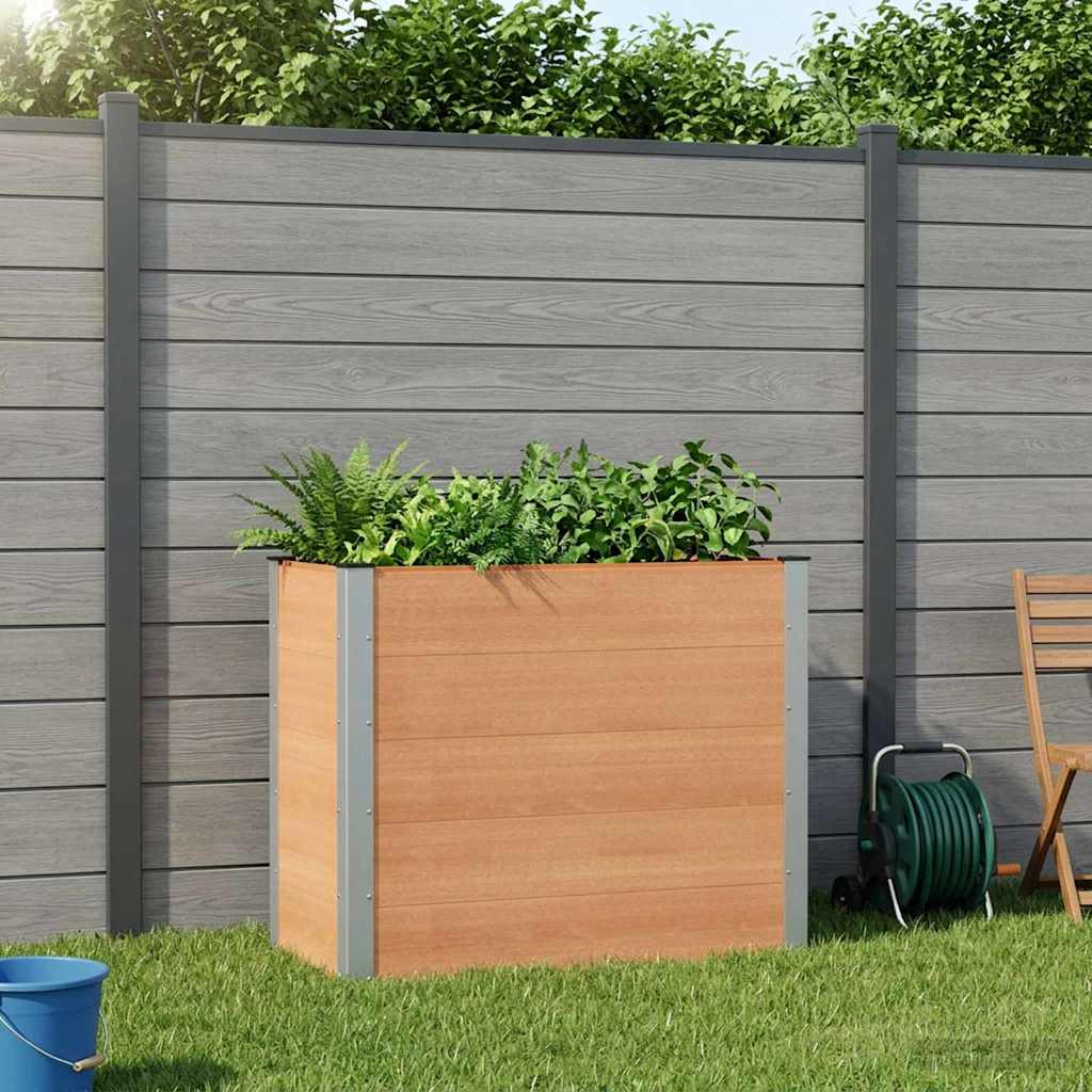Hochbeet Braun 100 x 50 x 91 cm WPC und Aluminium