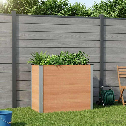 Hochbeet Braun 100 x 50 x 91 cm WPC und Aluminium