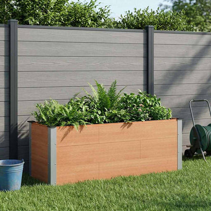 Hochbeet Braun 150 x 50 x 54 cm WPC und Aluminium