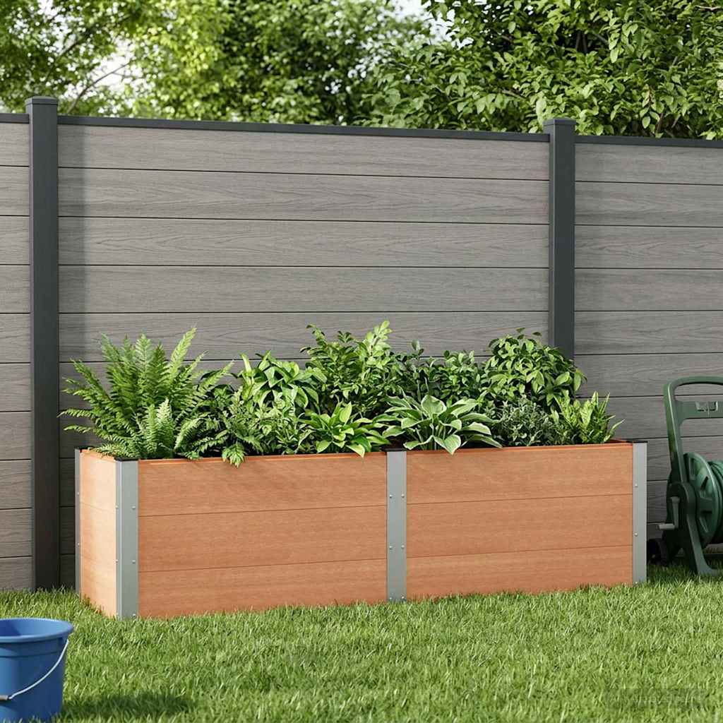 Hochbeet Braun 200 x 50 x 54 cm WPC und Aluminium