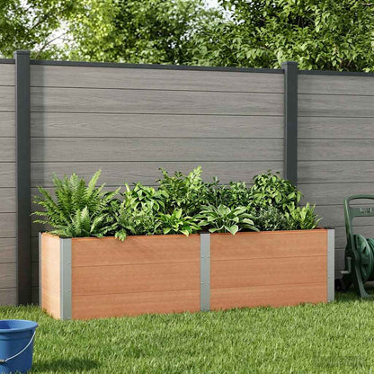 Hochbeet Braun 200 x 50 x 54 cm WPC und Aluminium