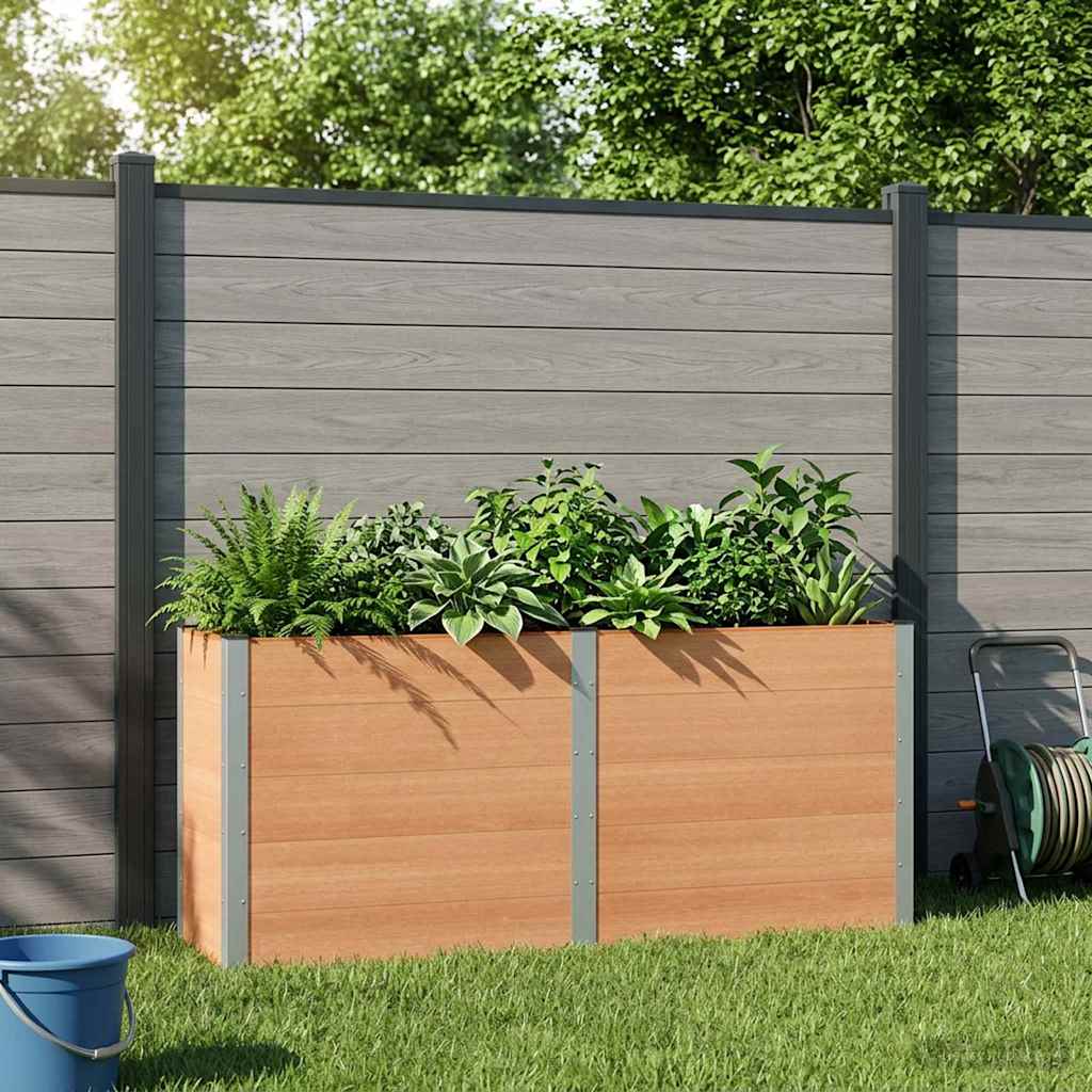 Hochbeet Braun 200 x 50 x 91 cm WPC und Aluminium