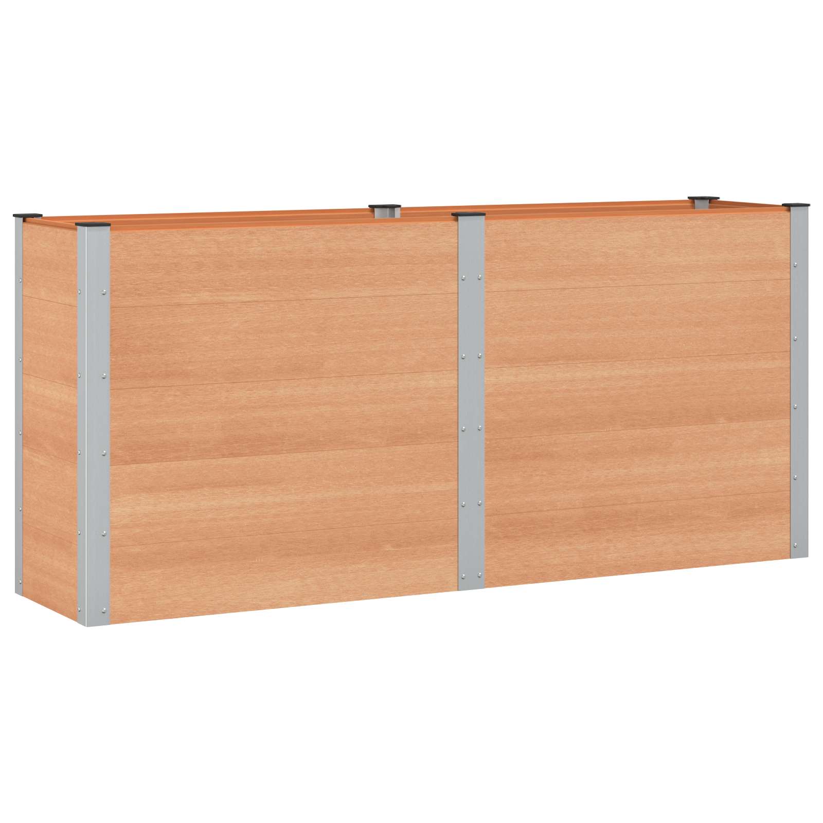 Hochbeet Braun 200 x 50 x 91 cm WPC und Aluminium