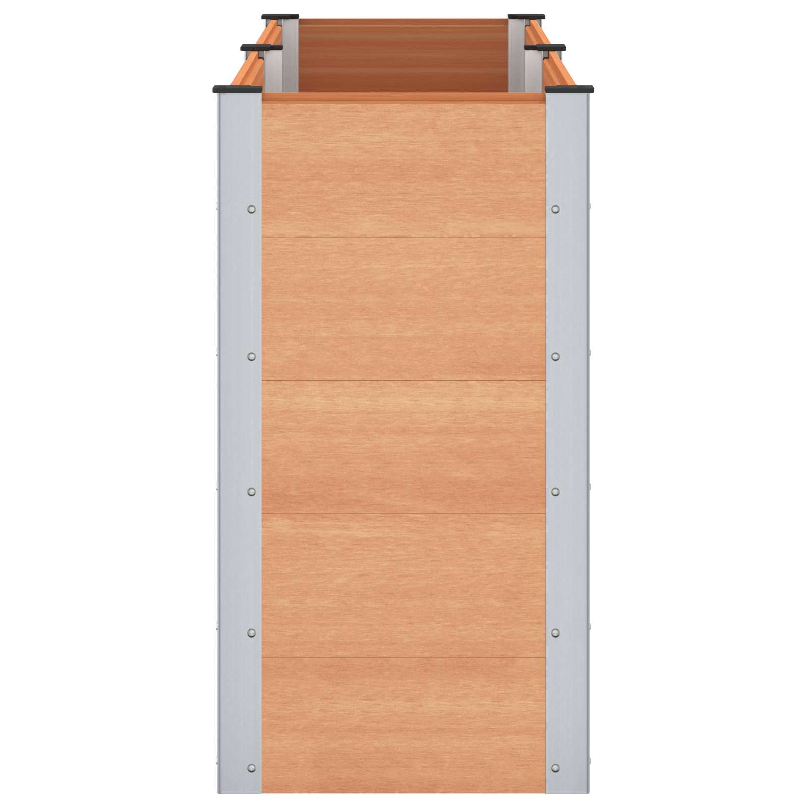 Hochbeet Braun 200 x 50 x 91 cm WPC und Aluminium