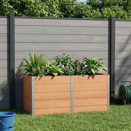 Hochbeet Braun 200 x 100 x 91 cm WPC und Aluminium