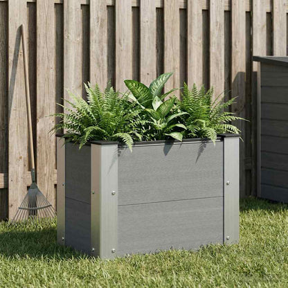 Hochbeet Grau 50 x 30 x 36 cm WPC und Aluminium