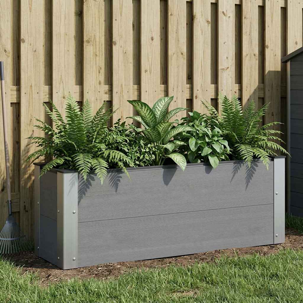 Hochbeet Grau 100 x 30 36 cm WPC und Aluminium