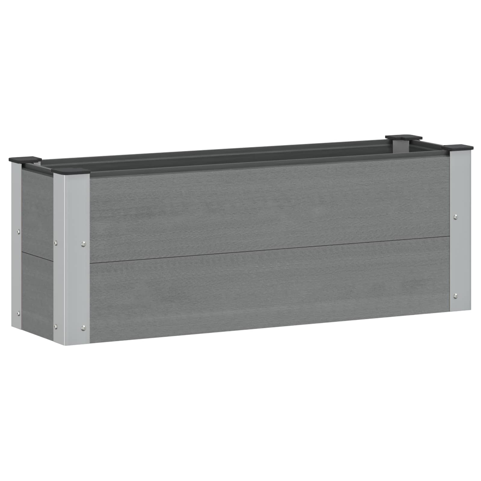 Hochbeet Grau 100 x 30 36 cm WPC und Aluminium
