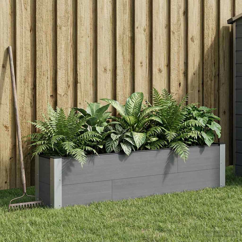 Hochbeet Grau 150 x 30 x 36 cm WPC und Aluminium