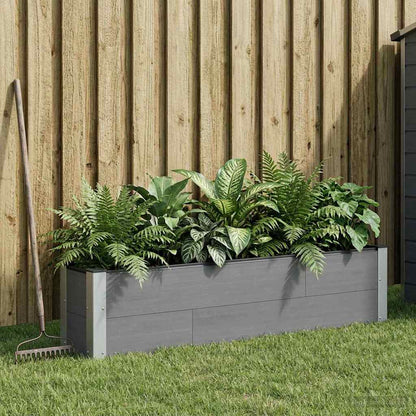 Hochbeet Grau 150 x 30 x 36 cm WPC und Aluminium