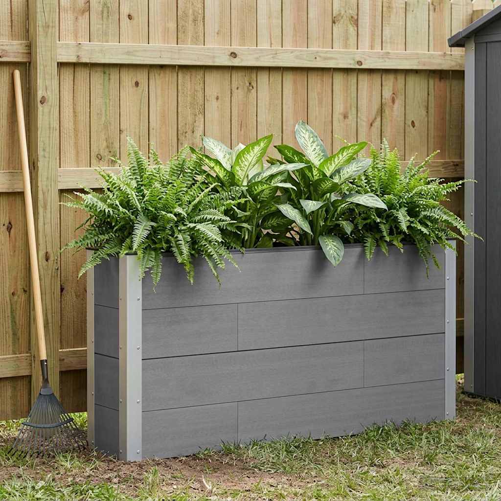 Hochbeet Grau 150 x 30 x 72 cm WPC und Aluminium