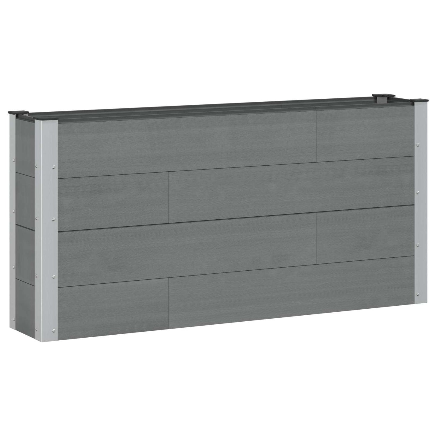 Hochbeet Grau 150 x 30 x 72 cm WPC und Aluminium