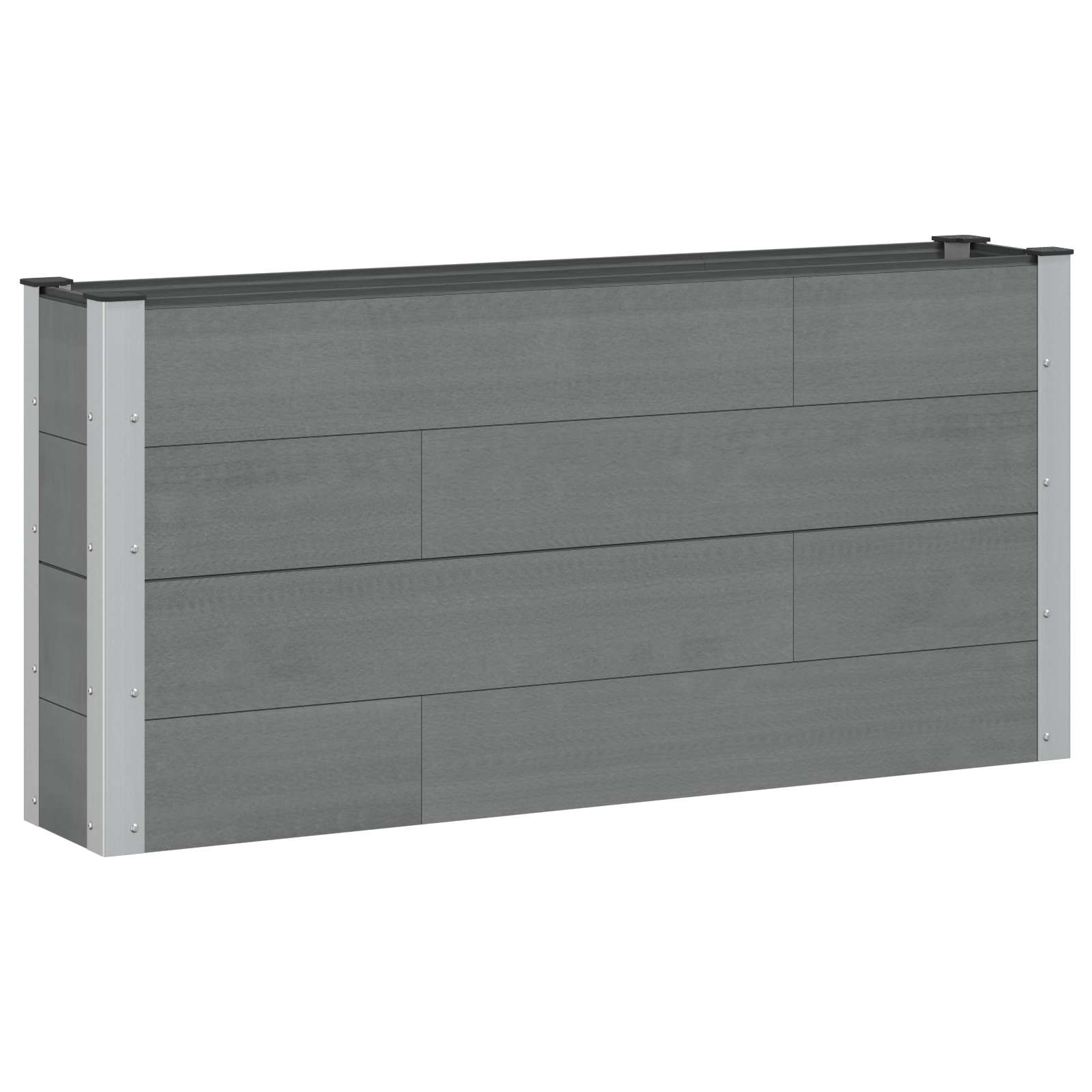 Hochbeet Grau 150 x 30 x 72 cm WPC und Aluminium