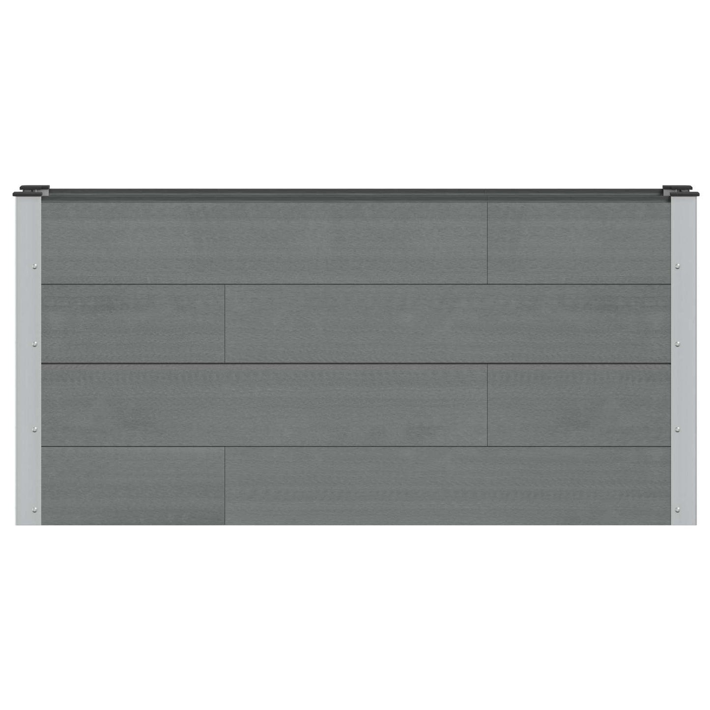 Hochbeet Grau 150 x 30 x 72 cm WPC und Aluminium